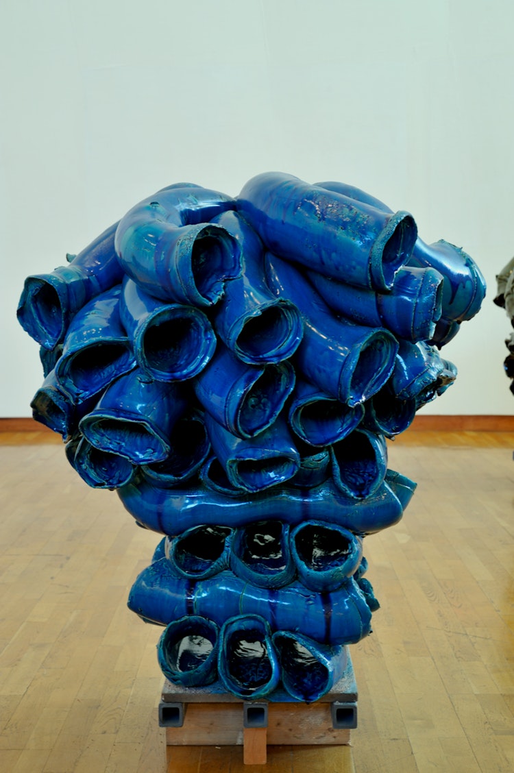 Stack, tube forms, turquoise by Torbjørn Kvasbø, 2013. Photo: Jørn Hagen.